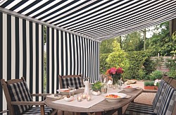 Markilux patio awning with shadeplus valance option for extra privacy